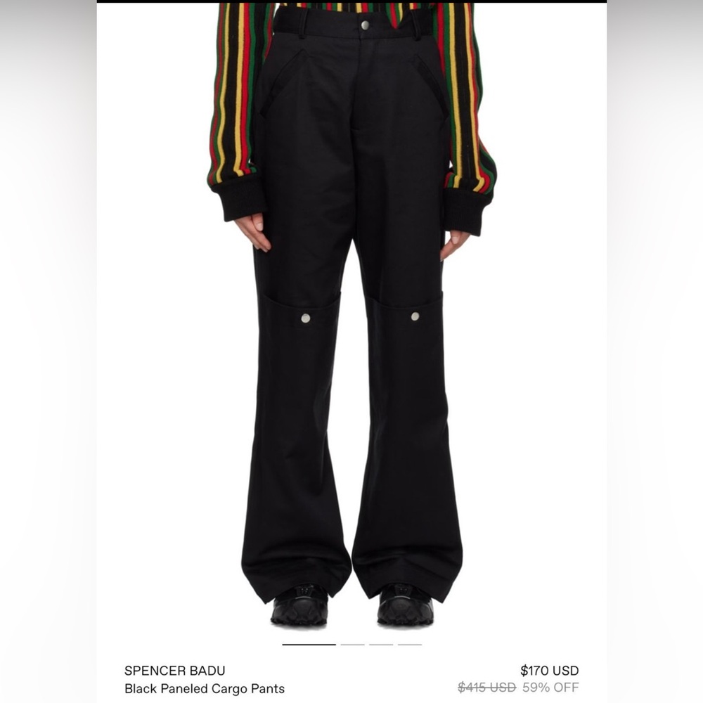 Spencer Badu Black Paneled Cargo Pants